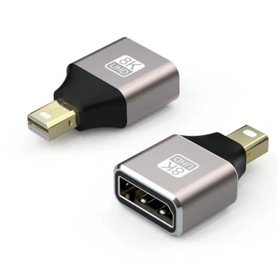 Bild av VMOJO 2 pack Mini DP kontakt till DisplayPort uttag, 8K förlängningskonverter, 8K@60Hz, 4K@144Hz, 1.4, dubbelriktad överföring, adapter