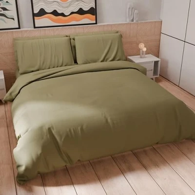Bild av PETTI Artigiani Italiani Enkelt påslakanset 200x135 cm (1 örngott 75x50 ingår), mjuk mikrofiber enfärgad lera