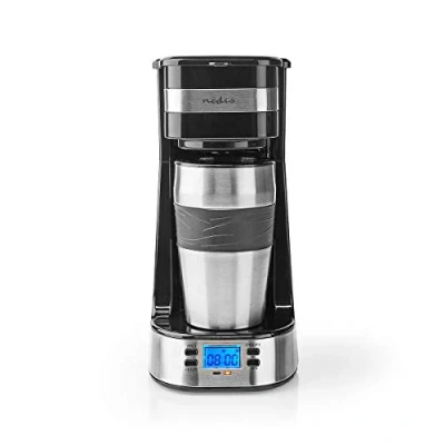 Bild av NEDIS Kaffemaskin max. kapacitet: 0,4 l 1 Håll dig varm slå på timer svart/silver 0,80 m silver/svart