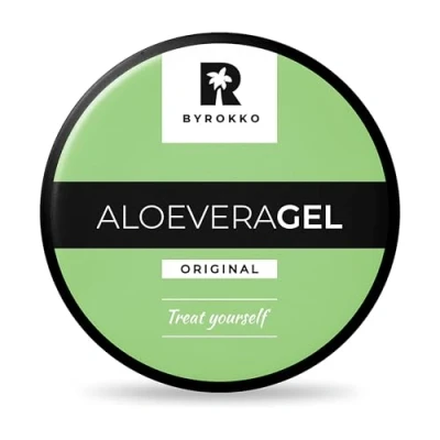 Bild av BYROKKO Aloe Vera gel, efter sol lotion, snabbabsorberande, kylande tanning ger intensiv fukt, regenererar och förhindrar peeling, naturlig after vård (215 ml)