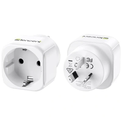 Bild av LENCENT 2 st Reseadapter Sverige/EU till AUS/CN Laddare, Typ I Laddningsadapter för Dator, Mobiltelefon Travel Adapter Uttag, Strömadapter Australien, Kina, Argentina, Nya Zeeland, Fiji, Brasilien