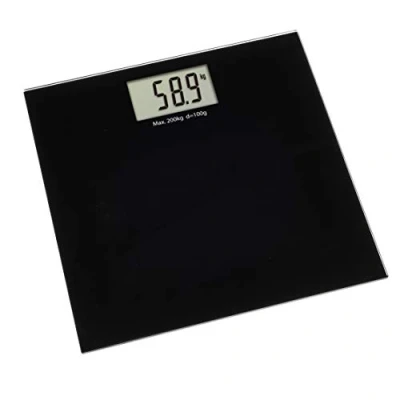 Bild av TFA Dostmann Digital våg Step Plus, 50,1015.01, personvåg, upp till 200 kg, enkel design, tillverkad av plast, badrum, sovrum, slityta härdat glas, 32 x cm, svart