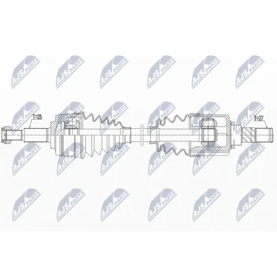 Bild av NTY NPW RE 164 Arbre de transmission Essieu avant gauche 676 85 RENAULT: MEGANE 3