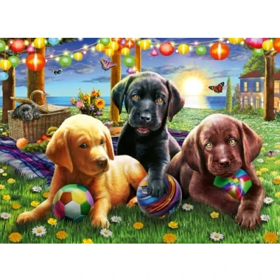 Bild av Ravensburger 12886 100 bitar XXL Barnpussel från 6 år perfekt ålderspassning Valppicknick en rolig aktivitet för familjen och barnen