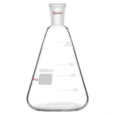 Bild av stonylab Glas 24/40 Erlenmeyer kolv, Borosilikatglas Tung Vägg Kolv med Standard Konisk Yttre Fog, 1000 ml