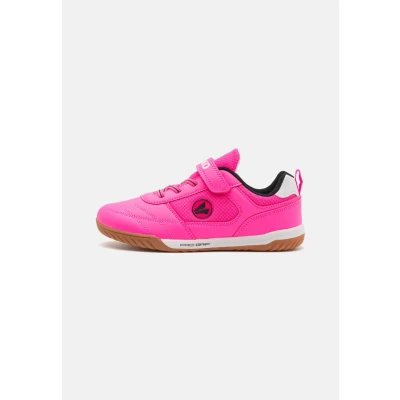 Bild av JAKO SH Winger Unisex Fotbollsskor inomhusskor för barn, Storlek: 33, Neon pink/jet black Skinnimitation/textil
