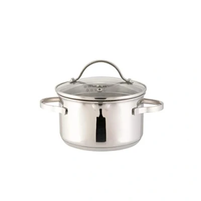 Bild av axentia Saucepan Pado with lid made of glass, cookware stainless steel, induction hob for all types cookers, Ø approx. 16 cm, Volume: 1.5 l