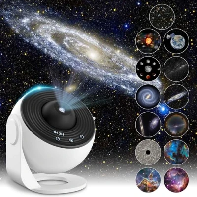 Bild av Mexllex stjärnhimmel, projektor, lampa, stjärnhimmel för sovrum, 12 planetskivor, LED projektor barn, vuxna/sovrum/fest/tak