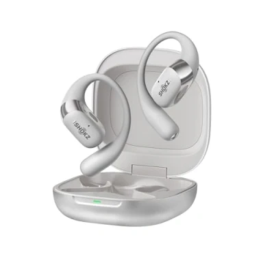 Bild av Shokz NEW OpenFit 2+ Öppna Öronshörlurar med Dolby Audio, Bekväma In Ear hörlurar Mjuka Öronkrokar, 48 Timmars Speltid, IP55 Vattentålig, USB C Snabbladdning, Trådlös Laddning, Förvaringsväska,Grå