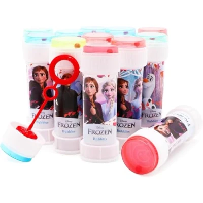 Bild av Toyland® 12 pack bubbelbrickor med trollstavar, 60 ml lösning och lock för nya labyrint bärbara leksaker festleksaker (Frozen)