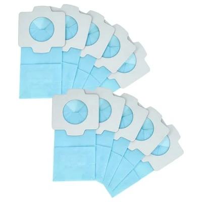 Bild av vhbw 10 x dammsugarpåsar kompatibla med Makita DCL182, DCL182Z, DCL182ZB, DCL182ZW, CL121DZX dammsugare papper, 11,85 cm 6 cm, ljusblå