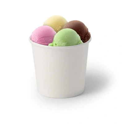 Bild av Greenbox 50 x glassbägare kartong 250 ml vit engångsmuggar plastfri och biologiskt nedbrytbar dessertskål to go mugg