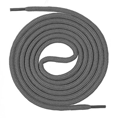 Bild av Mount Swiss skosnören runda ø 4,5 mm I premium slitstarka av slitstark polyester för vandringsskor, arbetsskor, berg och vandringsskor Shoe Laces längder 70220 cm, GRÅ, 120 cm / 4,5mm