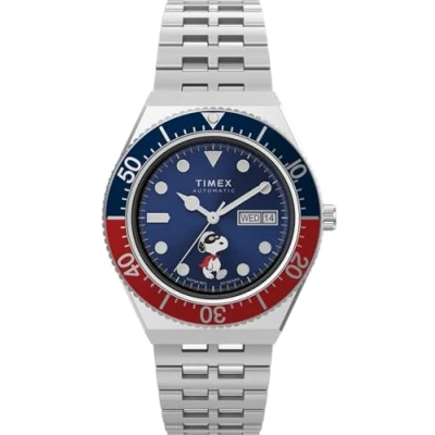 Bild av Timex Peanuts Automatic 40 mm herrklocka Armband i rostfritt stål, blå urtavla, boett stål TW2W47500