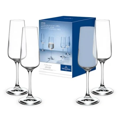 Bild av Villeroy &amp; Boch Ovid, champagneglas set, 4 delar, 250 ml, Kristallglas, diskmaskinsäkra