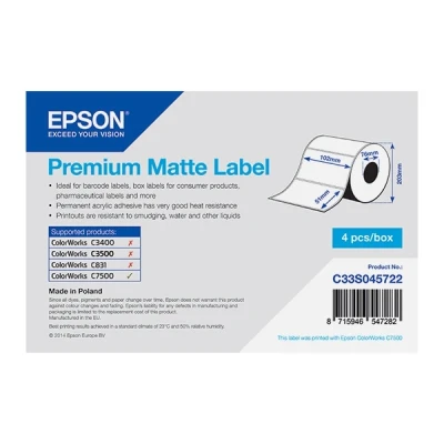 Bild av Epson Premium Matte Label Die cut Roll: 102mm x 51mm / C33S045722