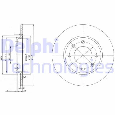 Bild av Bromsskiva DELPHI BG2800