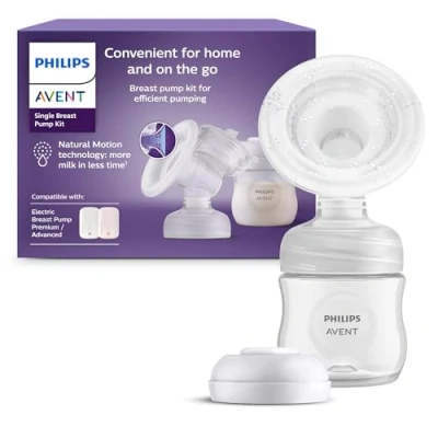 Bild av Philips Avent kit med enkel bröstpump, utan motorenhet, lätt att rengöra och montera, 1 flaska, förslutningslock skruvring för mjölkförvaring, modell SCF337/01