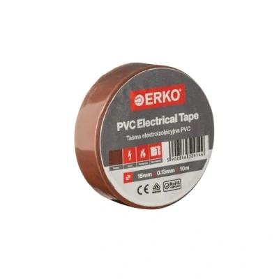 Bild av ERKO PVC isoleringstejp brun 15 mm x 10 m elektriska kablar reparation, mycket flexibel med stark självhäftande kraft, kemibeständig, polyvinylklorid