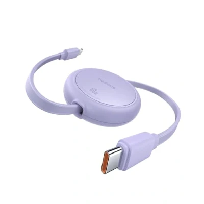 Bild av Baseus USB C kabel, 60 W, PD, 5 A, QC 4.0, infällbar snabbladdningskabel i mini format, till 4 längder, förinställd, för iPhone 15, Samsung och iPad, lätt att förvara, bärbar