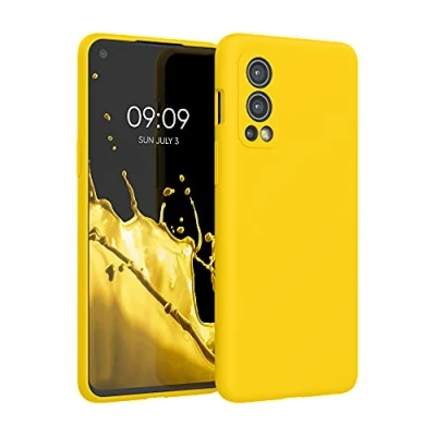 Bild av kwmobile Fodral kompatibelt med OnePlus Nord 2 5G mjukt skydd TPU silikon telefonfodral strålande gul
