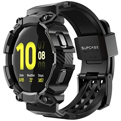 Bild av SUPCASE Fodral med rem för Galaxy Watch 5 [44 mm] 2022 / 4 44 mm 2021 [Unicorn Beetle Pro] Robust Ersättningsrem (Svart)