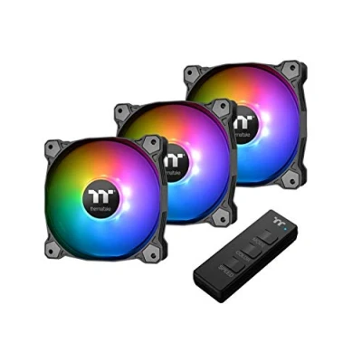 Bild av Thermaltake Pure 14 ARGB Sync Radiator Fan TT Premium Edition (3 fläkt) / höljfläkt/svart/PWM/14 cm