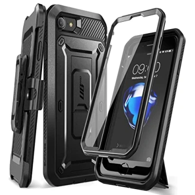Bild av SUPCASE Unicorn Beetle Pro för iPhone SE 2022 fodral/iPhone 2020 8 7 fodral, heltäckande inbyggt skärmskydd fodral (svart)
