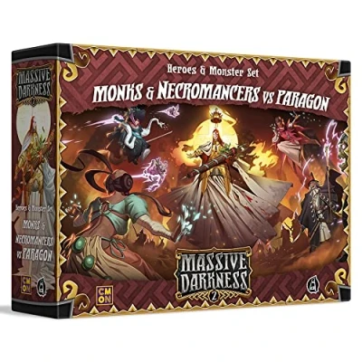 Bild av Massive Darkness 2 Monks and Necromancers vs The Paragon Heroes Monsters Expansion Kooperativt strategispel för vuxna och tonåringar Åldrar 14+ 1 6 spelare Genomsnitt. Playtime 60 minuter