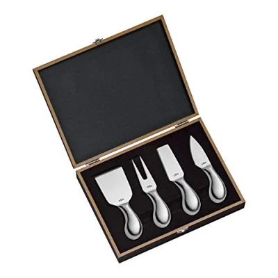 Bild av Cilio C294804 294804 ostknivsats piave 4 delar, i presentförpackning av trä, silver