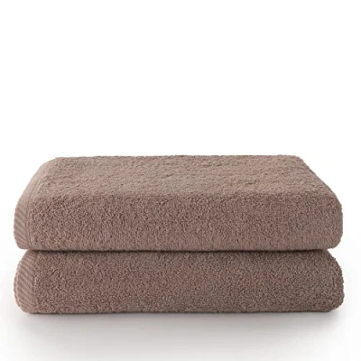 Bild av Towel Badhanddukar Set 2 Handdukar Badrum 100% Bomull 500g/m2 Åtgärd 70x140cms