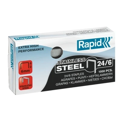 Bild av Rapid Inox SuperStrong låda med 1 000 häftklamrar 24/6 mm huvud 24858100