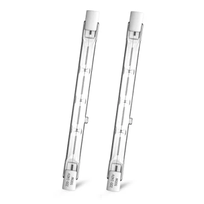 Bild av CucuGo 500W 118mm R7S halogenlampa, dimbart halogenrör, 230V, 11000LM, 2800K varmvit, J Type för hem, arbete, golvlampa, etc. (paket med 2)
