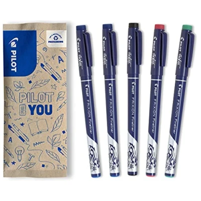 Bild av PILOT FriXion Fineliner, radierbar filtpenna Schwarz/Blau/Rot/Grün