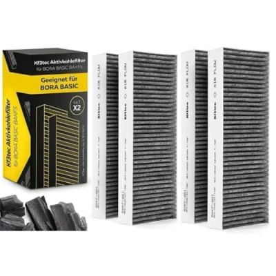 Bild av KF3TEC® Aktivt kolfilterset för Bora Basic BAKFS (4 filter) och BIU/BHU/BFIU köksfläktar/max 2 stycken per kund pack