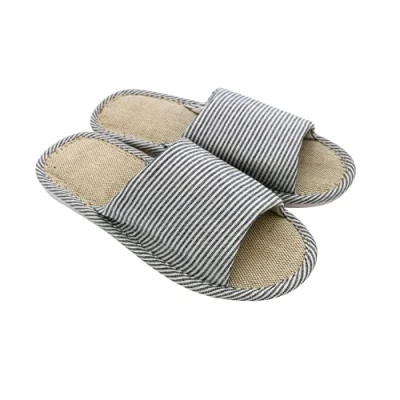 Bild av Kvinnor och män Bomull lin Fritid Mjukt lätt Tofflor Bekväma Andningsbara Anti slip för Inomhus Utomhus (44/45 EU,Marinblå)