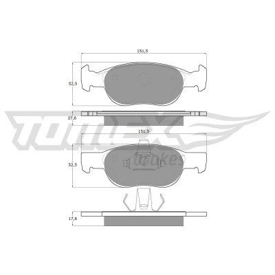 Bild av TOMEX brakes TX 10 71 Jeu de plaquettes frein Essieu avant FIAT: Punto II 3/5 portes