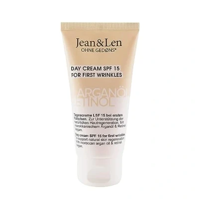 Bild av Jean &amp; Len Regenerating Day Cream SPF15 Argan Oil Retinol, för första rynkor, stödjer hudens naturliga förnyelse, dagkräm med solskyddsfaktor, utan parabener och silikoner, vegansk, 50 ml