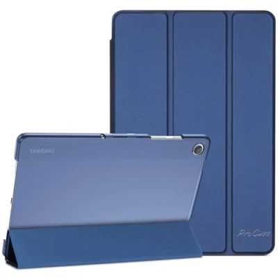 Bild av ProCase fodral för Samsung Galaxy Tab A9+/A9 Plus 11 tum 2023 (SM X210), trippel skyddsfodral Plus, tunt lätt smart med genomskinligt frostad baksida marinblå