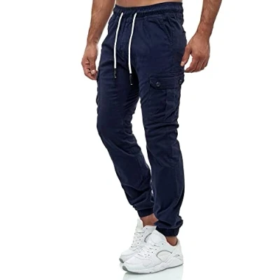 Bild av Tazzio cargobyxor herr, cargobyxor, joggingbyxor, chinos, normal passform, jeans 16610, Marinblå, M