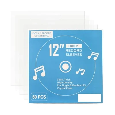 Bild av ENVLY® Vinylskivfodral (50 stycken) 32,5 cm (12 tum) genomskinliga fodral LP skydd