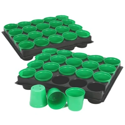 Bild av COM FOUR® 40x odlingskrukor med växtbrickor Planteringskärl Fröbricka för odling av växter Odlingsset 40 Plantbrickor fack (Plantkrukor set 1)