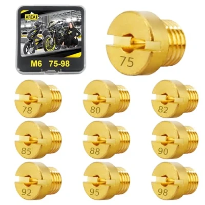 Bild av Area1 10 stycken universella förgasare munstycken set M6, 6 mm huvudmunstycken set, 75, 78, 80, 82, 85, 88, 90, 92, 95, 98, för Dellorto (typ M6/75 98/10 st)