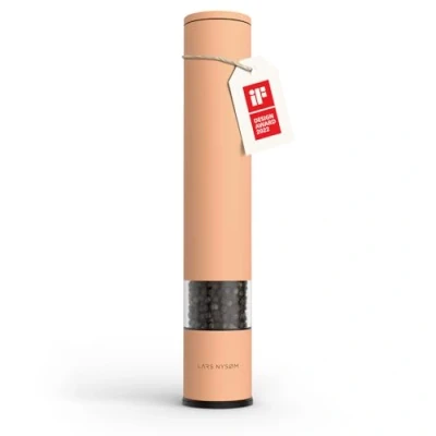 Bild av LARS NYSØM Salt Peppar Kvarn Manuell stor (28,8 cm) med justerbart keramiskt malverk från grovt till fint I Design Kryddkvarn (1 styck) (Creamy Peach)