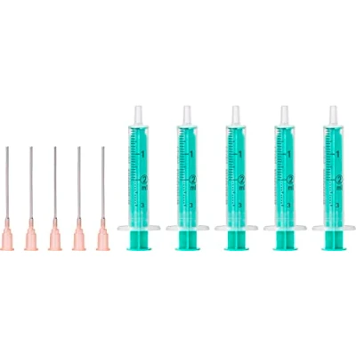 Bild av MedixX 5 st. sprutset med trubbig nål, olika storlekar för hobby och hemmafix sprutor individuellt sterilt förpackade (5 x 2 ml kanyler)