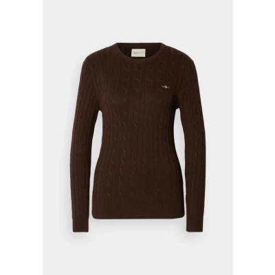 Bild av GANT Stretch C NECK Stickad tröja, Storlek: XL, Deep brown