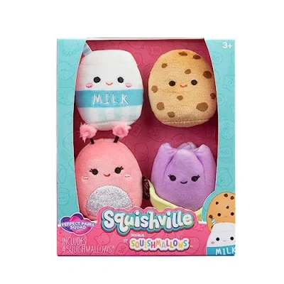 Bild av Squishville SQM0471 4 pack drömpar squad, supermjuka mini quishmallows, 5 cm plyschfigurer
