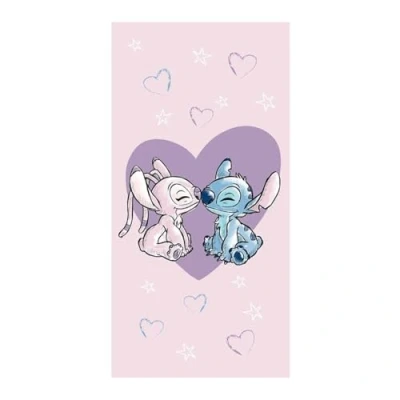 Bild av Disney Lilo e Stitch strandhandduk kärlek, rosa, 100 % bomull, 70 x 140 cm