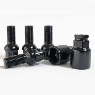 Bild av TRACER Hjullås, hjulskruvar, set, fälglås, stöldskydd, M14 x 1,5, 27 mm, kulstöd, R13, svart med 2 adaptrar, kompatibel Audi, VW, Seat, Skoda