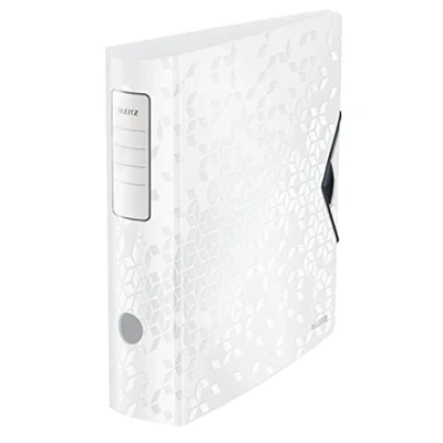 Bild av Leitz WOW Active Gaffelpärm, A4, böjd rygg, 82 mm bred, elastiskt band, lätt polyskum, vit, 11060001